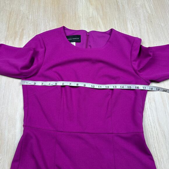 NWT Donna Morgan Fuchsia Bell Sleeve Office Cocktail Vibrant Sheath Dress 8 - Picture 15 of 16
